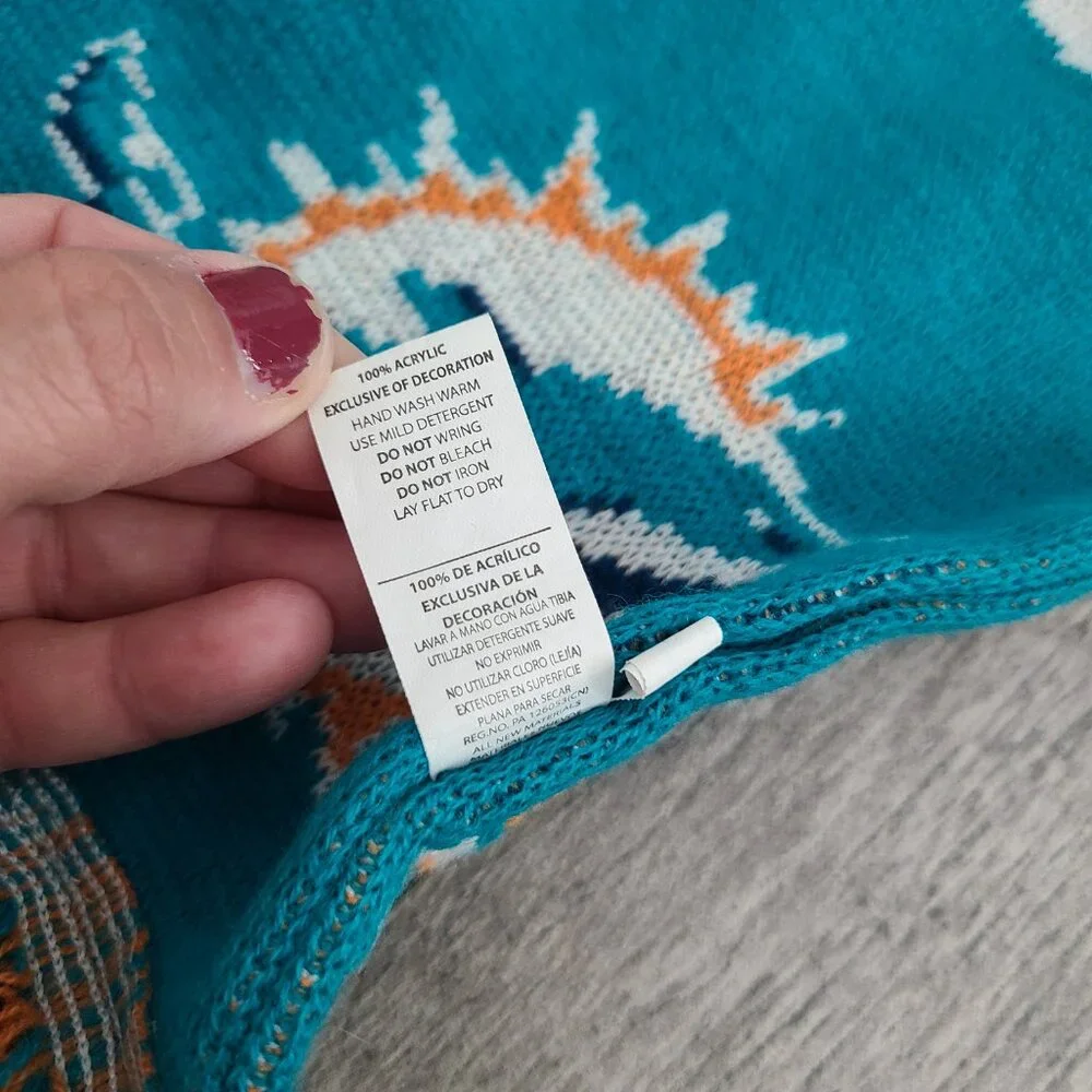 NFL Miami Dolphins Camo Hat & Knit Scarf Set Team Apparel One Size
